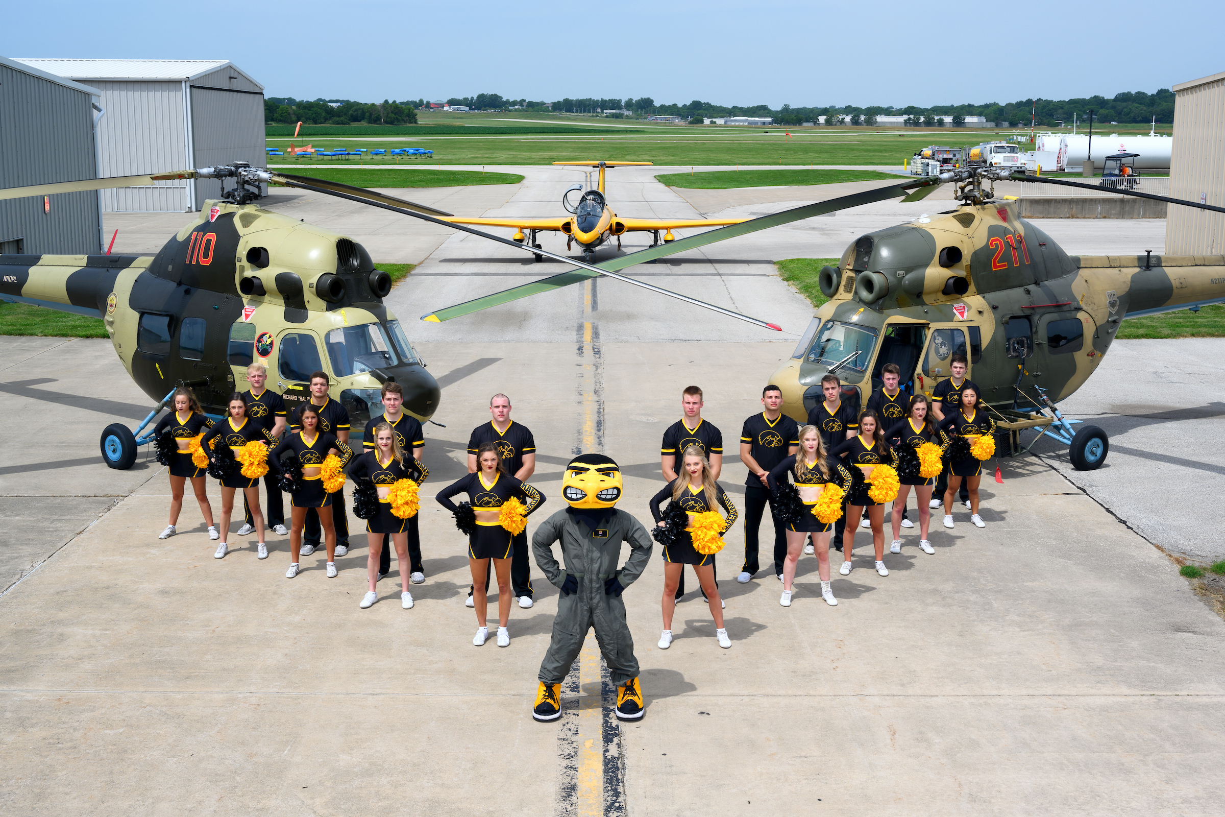 Iowa Spirit Squad and Herky at OPL