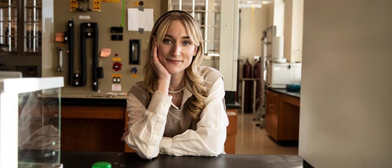 Grace Williamson poses for a portrait in the Seamans Center on Thursday, February 3, 2022