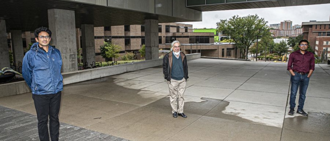 Photo of Profs. Narayanan and Dasgupta and graduate student Fahim Anjum