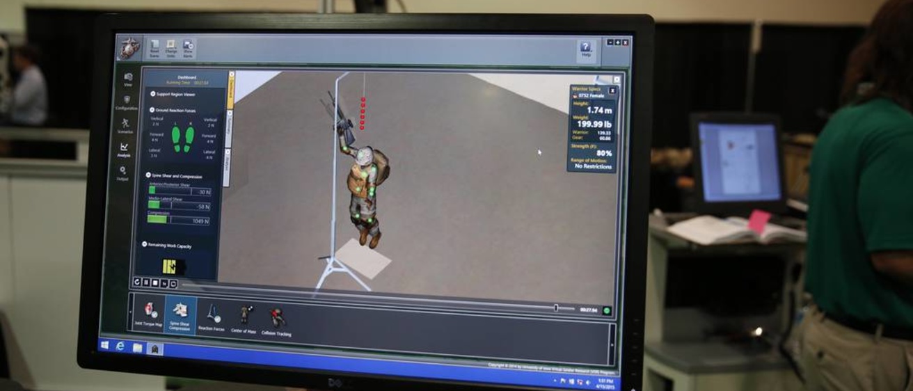 A computer monitor showing the GruntSim program