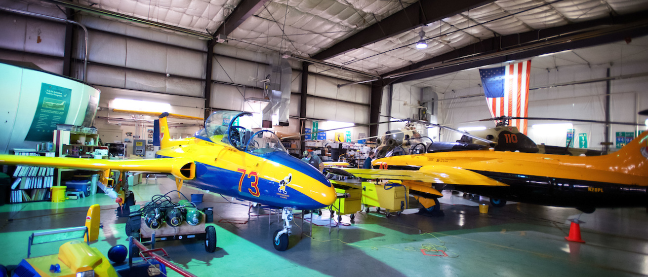 Aircraft inside OPL hangar