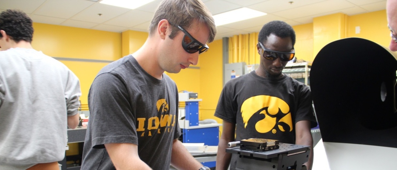 Researchers work in the Iowa Atmospheric Sensor Development Laboratory