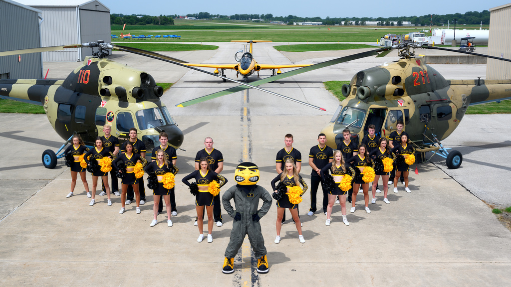 Iowa Spirit Squad and Herky at OPL