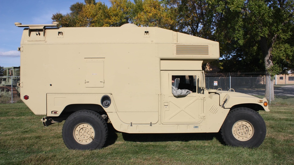 Side view of OPL's humvee research vehicle